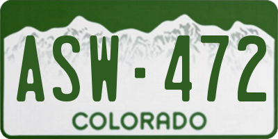 CO license plate ASW472