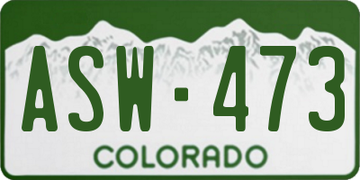 CO license plate ASW473