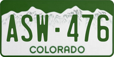 CO license plate ASW476