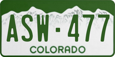 CO license plate ASW477