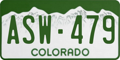 CO license plate ASW479