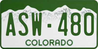 CO license plate ASW480