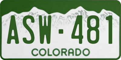 CO license plate ASW481