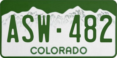 CO license plate ASW482