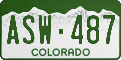 CO license plate ASW487