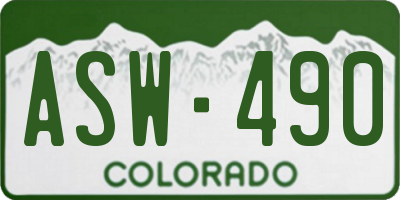 CO license plate ASW490