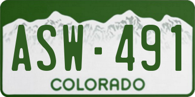 CO license plate ASW491