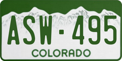 CO license plate ASW495