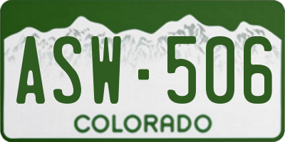 CO license plate ASW506