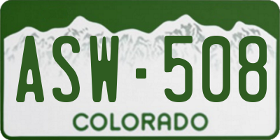 CO license plate ASW508