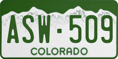 CO license plate ASW509