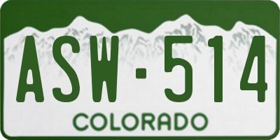 CO license plate ASW514