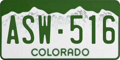 CO license plate ASW516