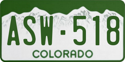 CO license plate ASW518