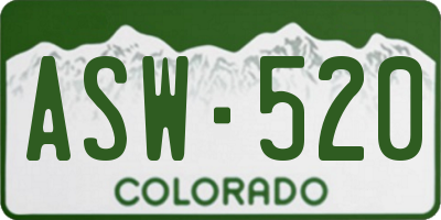 CO license plate ASW520