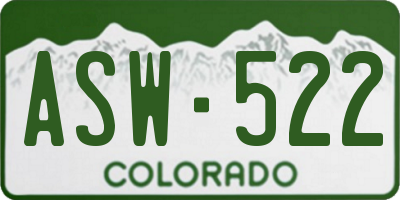 CO license plate ASW522