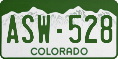 CO license plate ASW528