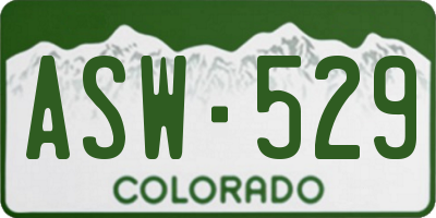 CO license plate ASW529