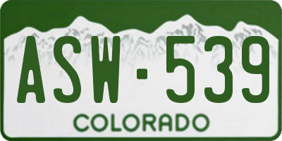 CO license plate ASW539