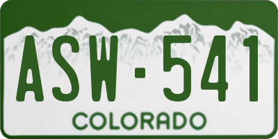 CO license plate ASW541