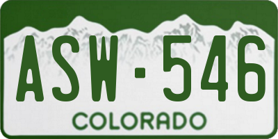 CO license plate ASW546