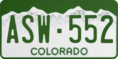 CO license plate ASW552