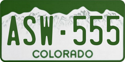 CO license plate ASW555
