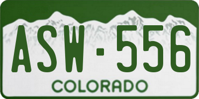 CO license plate ASW556