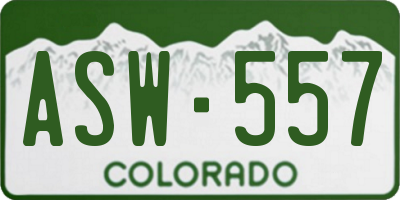 CO license plate ASW557