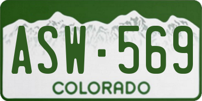 CO license plate ASW569