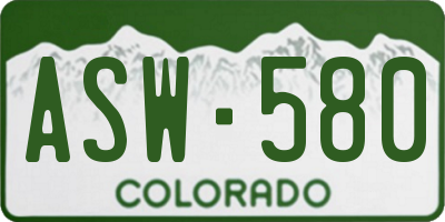 CO license plate ASW580