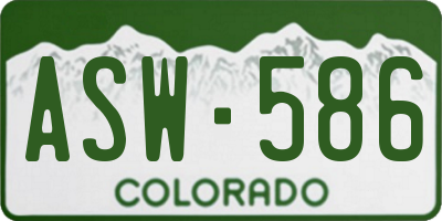 CO license plate ASW586