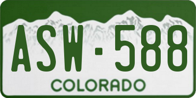 CO license plate ASW588