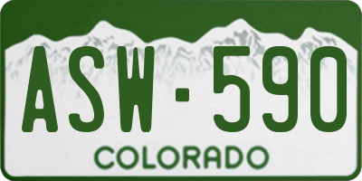 CO license plate ASW590