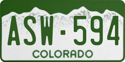 CO license plate ASW594