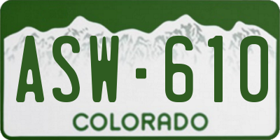 CO license plate ASW610