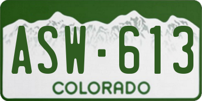 CO license plate ASW613