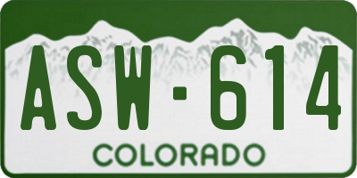 CO license plate ASW614