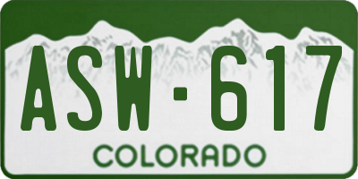 CO license plate ASW617