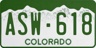 CO license plate ASW618