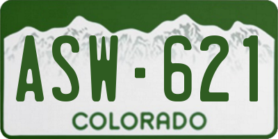 CO license plate ASW621