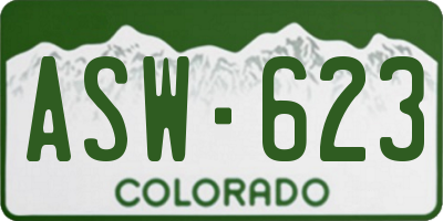 CO license plate ASW623