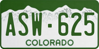 CO license plate ASW625