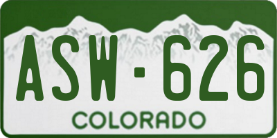 CO license plate ASW626