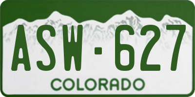 CO license plate ASW627