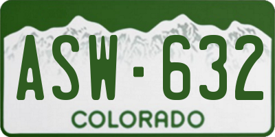 CO license plate ASW632
