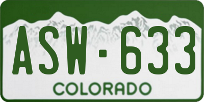 CO license plate ASW633