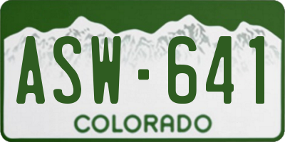 CO license plate ASW641