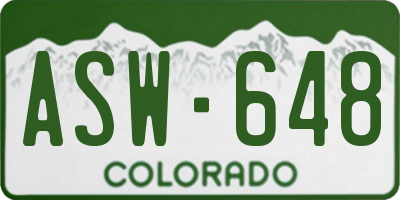 CO license plate ASW648