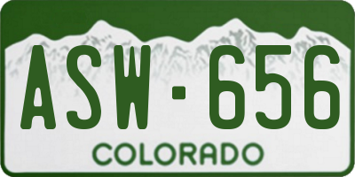 CO license plate ASW656